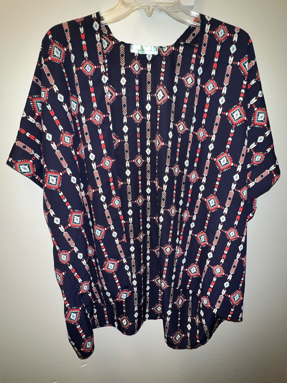 Chris & Carol Southwestern Open Front Lightweight Kimono Size Small